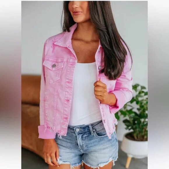 Risen Jackets & Blazers - Risen Gemma Distressed Denim Jacket size I Size 2x